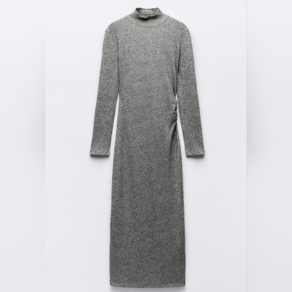 Zara Charcoal Grey Long Sleeve Dress